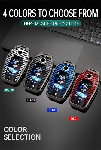 Miniatura 5 de ontto Funda para llavero con patrón de carbono compatible con pantalla BMW, control remoto de llave LCD, protección completa para 5 Series 528Li