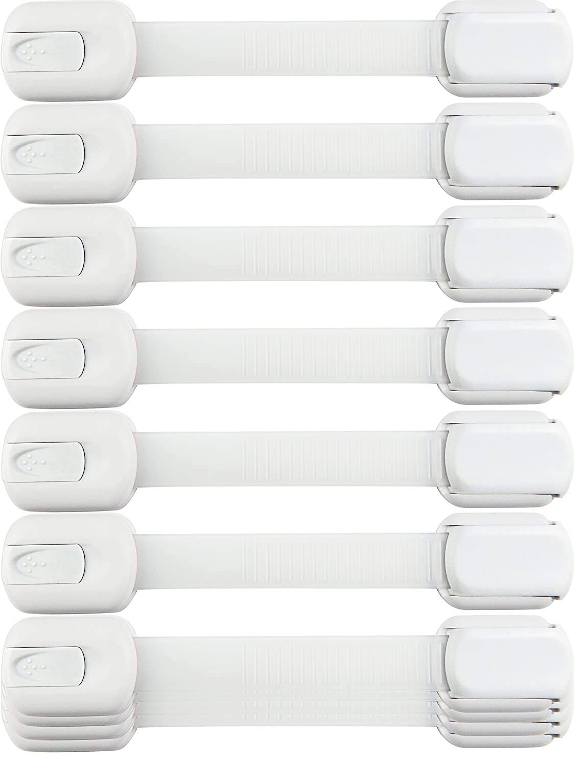 INOVERA (LABEL) Baby Safety Adjustable Cabinet Drawer Locks Straps, White (Pack of 10, Made in India)