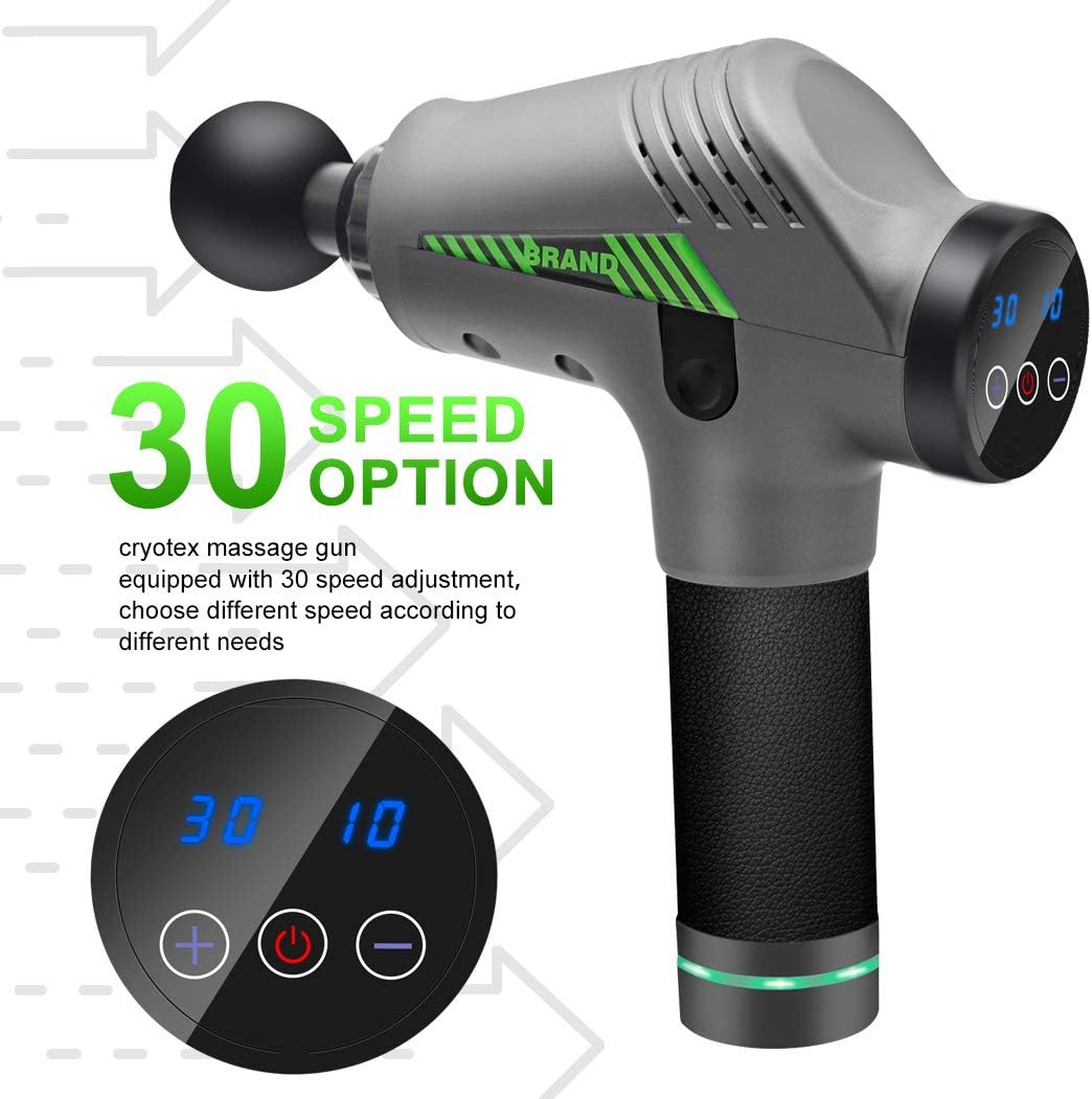 PHIAKLE Massage Gun Deep Tissue for Athletes Quiet Brushless Motor Massage Gun for Pain Relief Portable Body Muscle Massager Professional with 8 Massage Heads and 30 Speed Level