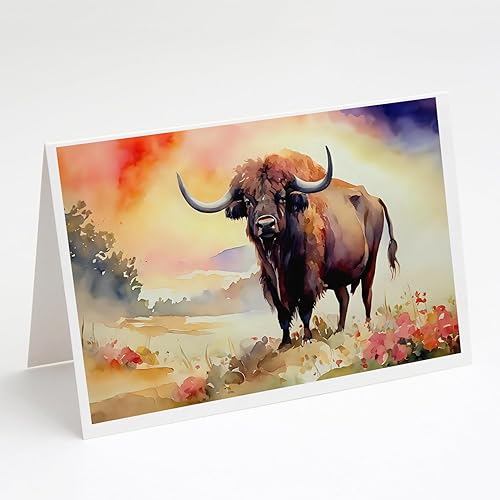 Miniatura 56 de Caroline's Treasures DAC2871GCA7P - Tarjetas de felicitación de bisonte americano, paquete de 8 tarjetas en blanco con sobres, tamaño A7, 5 x 7