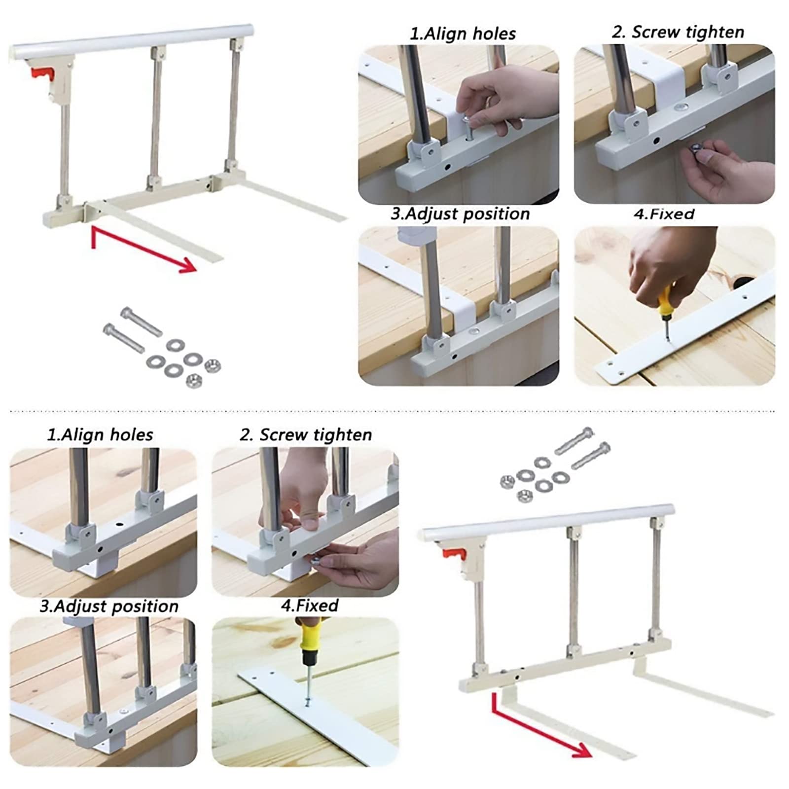 Barandillas de Cama, Barra de Apoyo anticaída for Adultos, barandillas Plegables for Cama, Dispositivos de Asistencia de Seguridad, barandillas Laterales for el Cuidado en el hogar