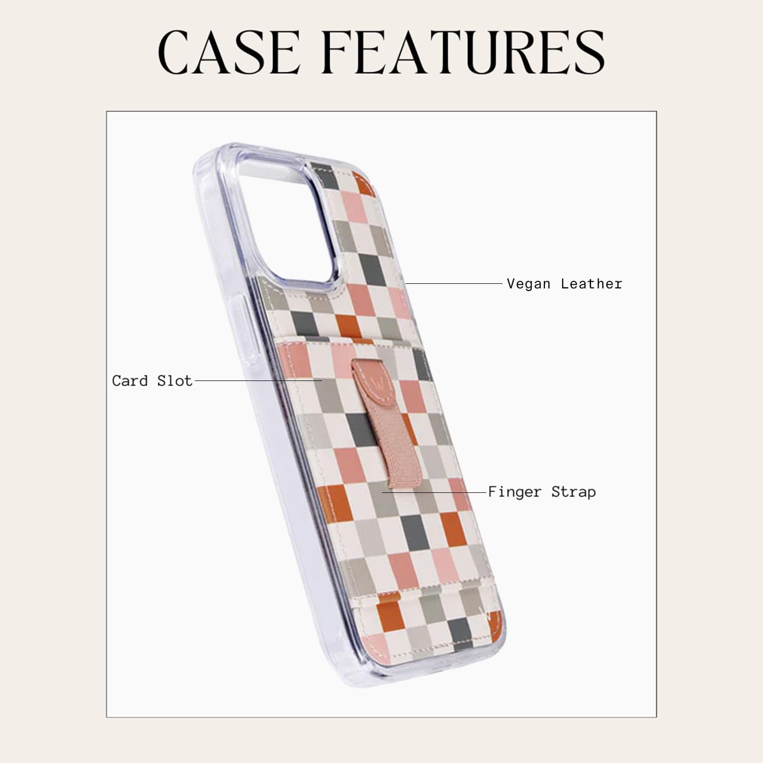 Walli Cases for iPhone 16 Case Aesthetic Sport Wallet Phone Case Card Holder, Securely Holds up to 2 Cards - Cute, Trendy Phone Cover fits iPhone 16, with Finger Strap