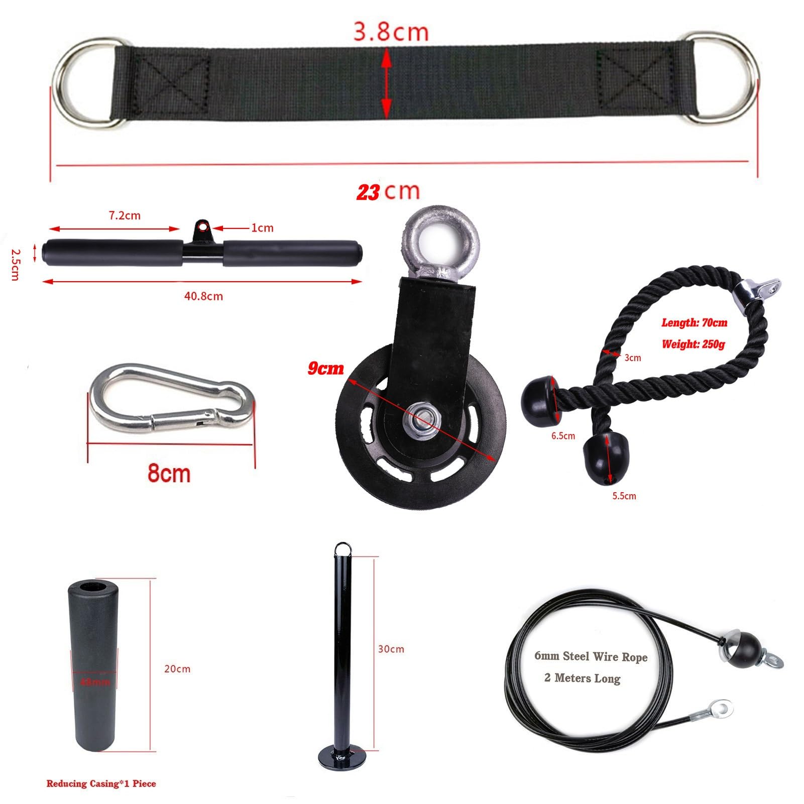 Sistema De Polea De Cable De Peso, Accesorio De Polea De Cable De Fitness, Equipo De Gimnasio En Casa For Entrenamiento LAT Pull Down, Hombros, Espalda Y Antebrazo