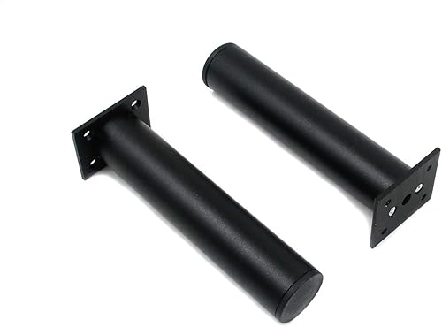 Miniatura 7 de 4 patas de muebles de 7 pulgadas de longitud, patas de aluminio ajustables para gabinete, color negro para sofá y estantería