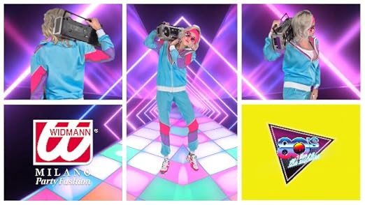 Widmann 80er Jahre Kostüm - Leoparden Trainingsanzug Karneval