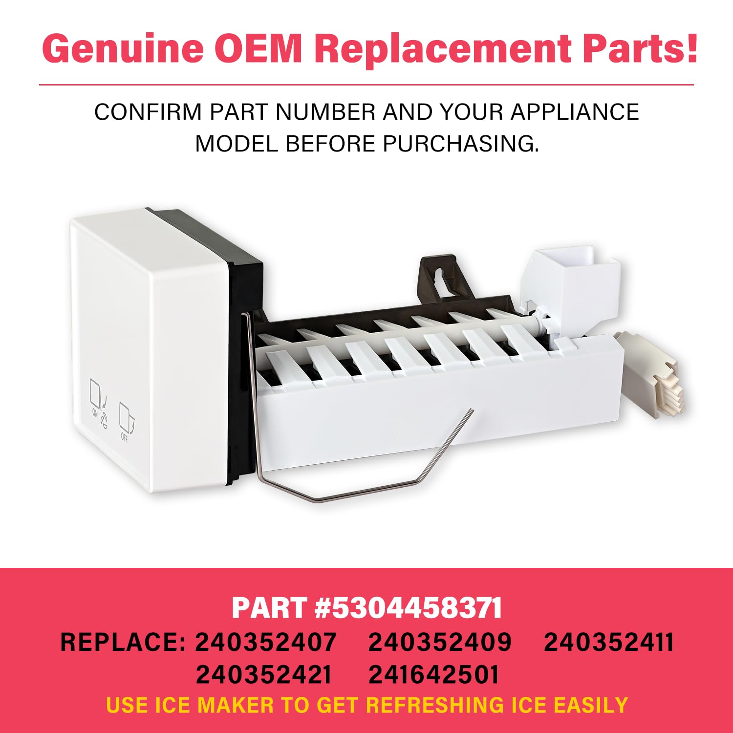 5304458371 Refrigerator Freezer Ice Maker Fits for Frigidaire Electrolux