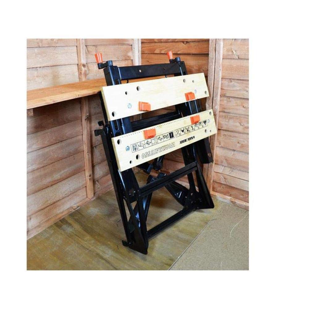 Black+Decker flexible Werkbank (mit großer Arbeitsfläche, Höhenverstellbar und einfach handzuhaben, Bis 160 kg belastbar, Maße (Arbeitsfläche): 250 x 610 mm) WM550