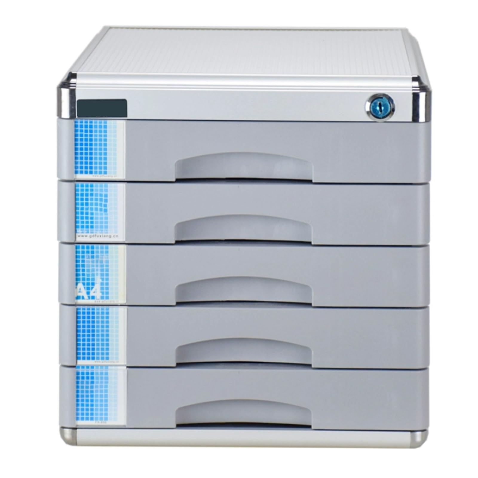 ASerZenith 5-Tier Lockable Aluminum File Cabinet - Secure Document Storage With Drawers Desktop Organizer For Office Home & School - Perfect For File Organization & Security