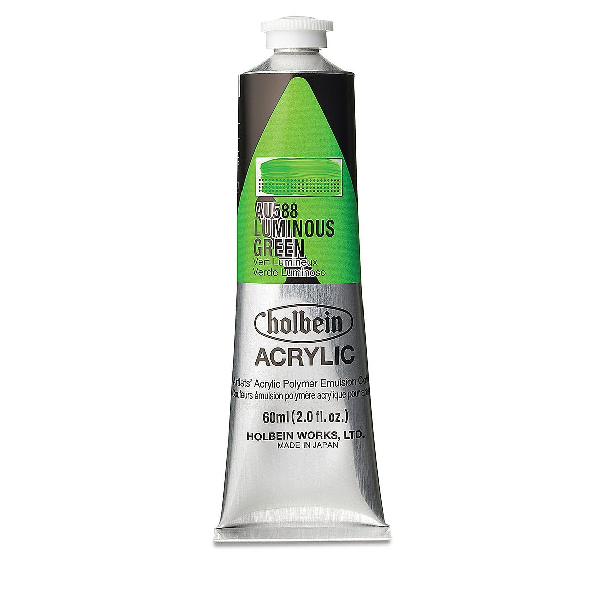 Acrylique Luminous Green Holbein Heavy Body 2oz texture épaisse
