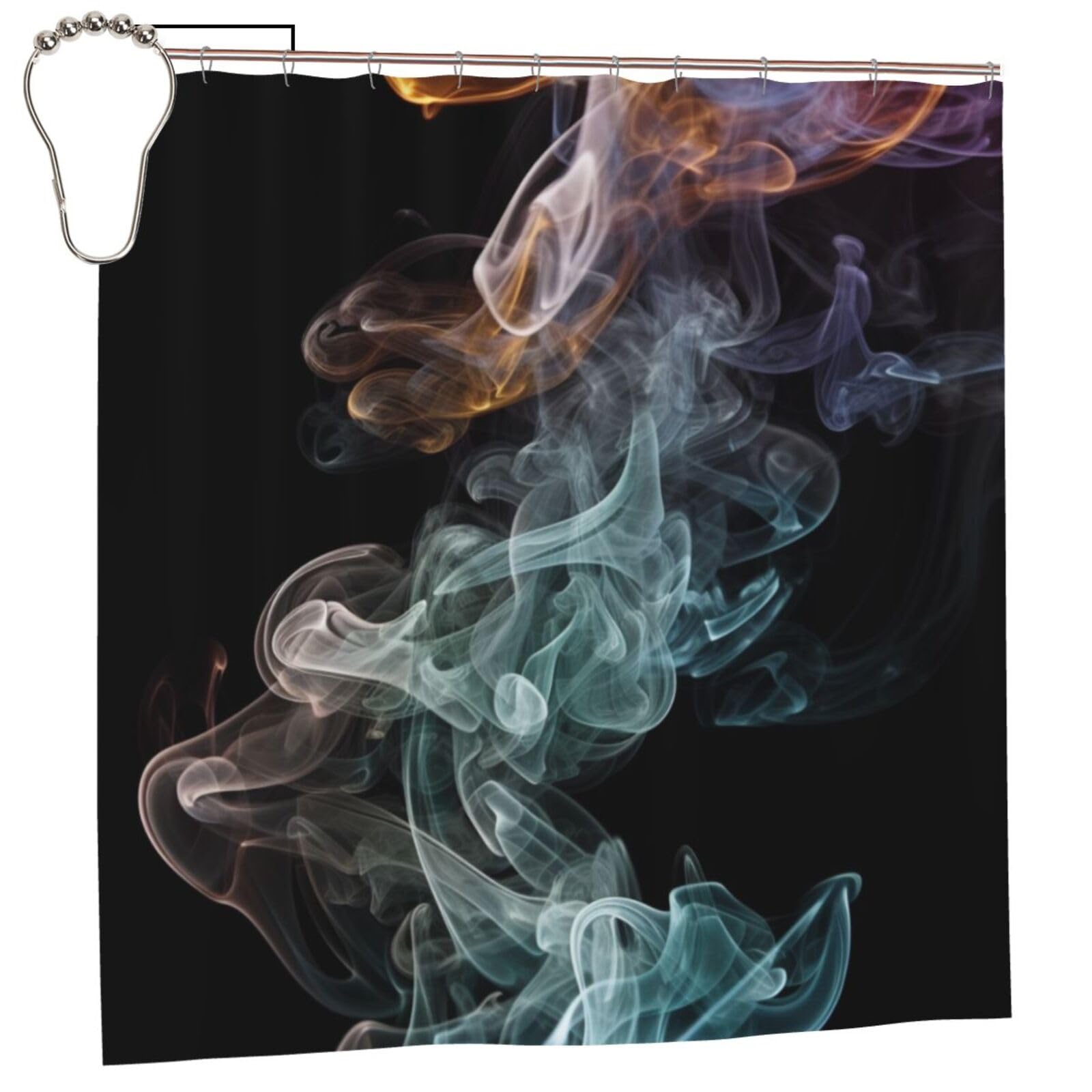 Rideau de douche fumé psychédélique pour créer une ambiance spa lavable 183cm