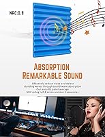 Vista 3 de Paneles de espuma a prueba de sonido para pared, paquete de 48 paneles acústicos, absorbentes de sonido, 1 x 12 x 12 pulgadas, espuma insonorizada a