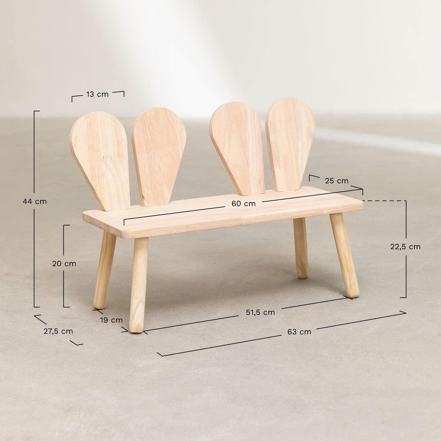 SKLUM Holzbank Buny Style Kids Braun Natur