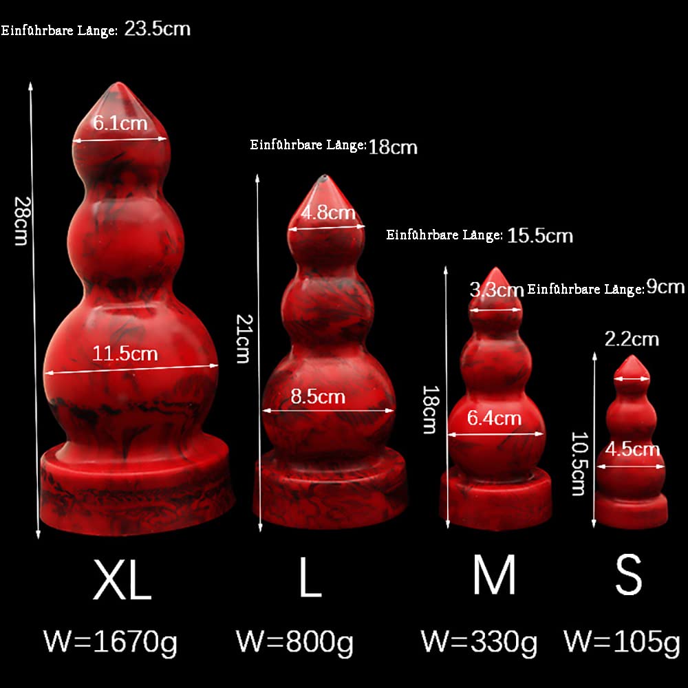 Groß Silikon Analkugeln G-Punkt Analplugs Anal Plug mit drei Kugeln in Verschiedene Größe für Eine Sexuelle Stimulation Schrittweise, S/M/L/XL Sexspielzeug für Männer Frauen (XL)