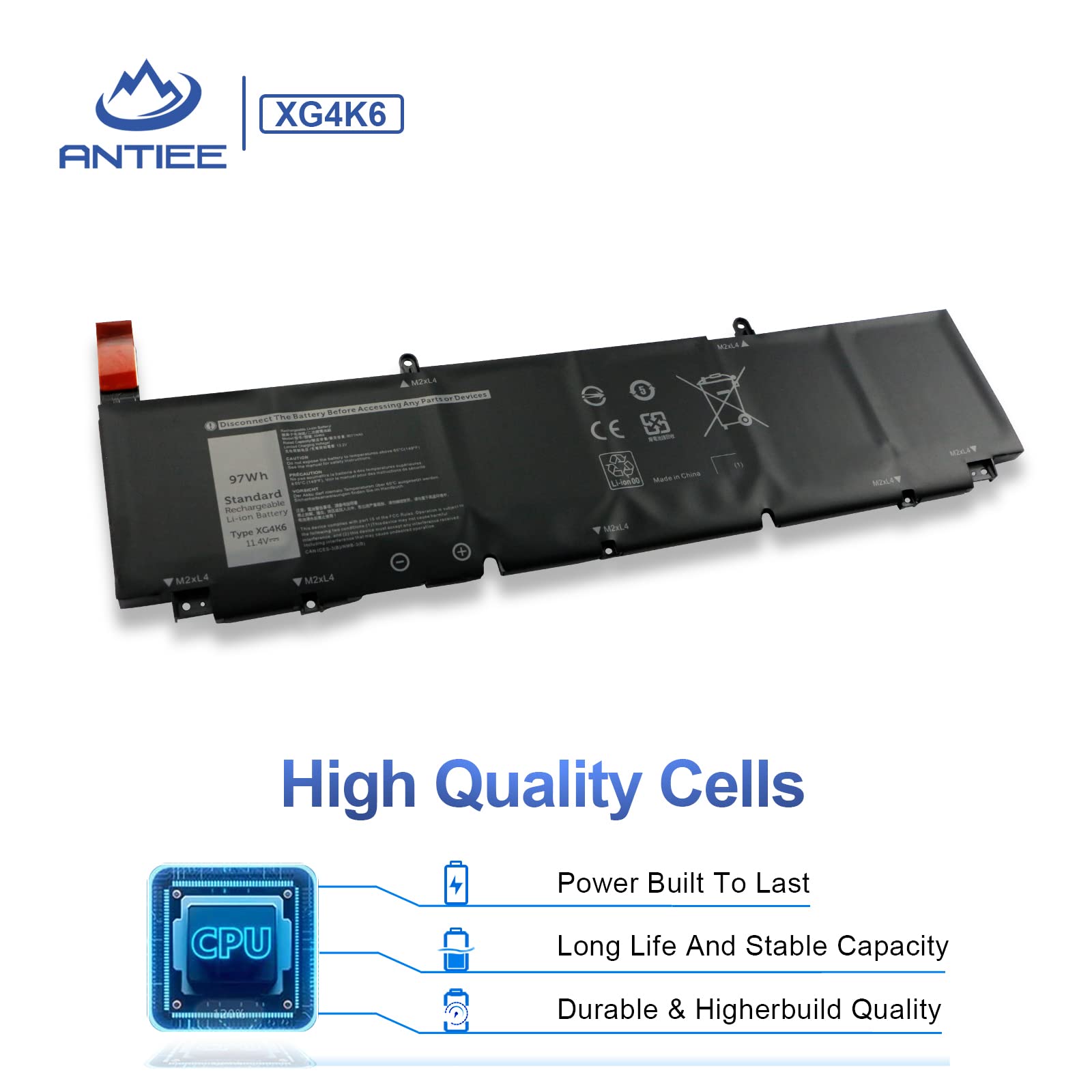 Amazon.com: ANTIEE XG4K6 Laptop Battery for Dell XPS 17 9700 9710