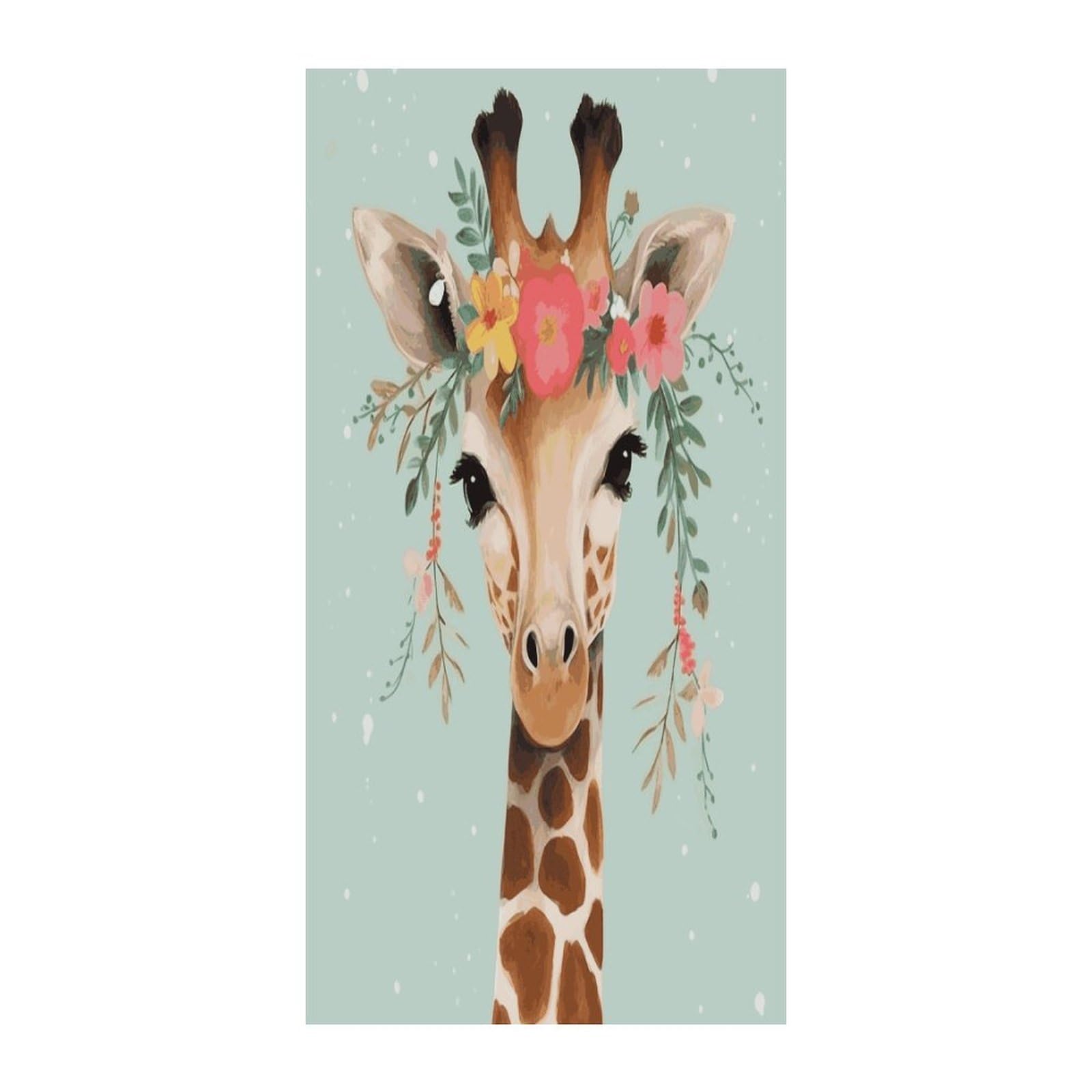 Fekiloot Style Giraffe With Floral Door Curtain Room Divider Curtains