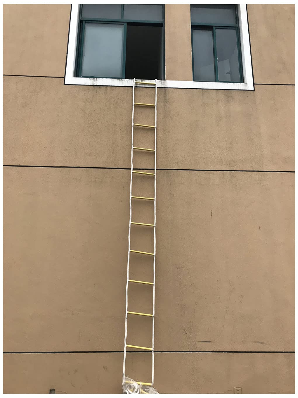 Generico Scala antincendio da 4,88 m con Corda di Sicurezza per Bambini e Adulti, ignifuga con moschettoni, Strumento di Fuga di Emergenza per la casa, Soluzione di Soccorso Leggera e Portatile