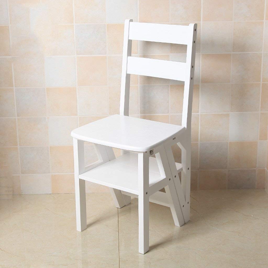 Escabeau pliant à double usage blanc pour ne plus manquer de rangement en hauteur