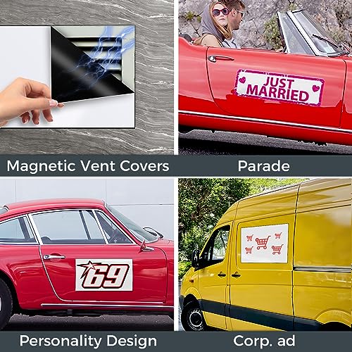 CUHIOY Blank Car Magnetic Sheets - 2 Pack 24"x12" Strong Flexible Car Magnet Sign for Covering Advertising Business and Company Decals（for HOA, Prevent Car Door Bumper Scratches & Dents, 40mils - Thumbnail 5