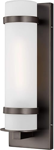 Sea Gull Lighting Generation 8518301EN3-71 - Farol de pared moderno contemporáneo para exteriores de Seagull-Alban Collection, acabado oscuro,