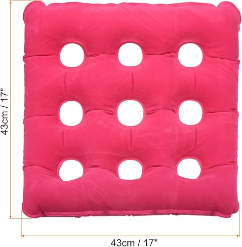 Miniatura 2 de PATIKIL Cojín de asiento inflable, cojín portátil para silla y respaldo para sillas de ruedas, sillas de oficina, reclinables, color rosa