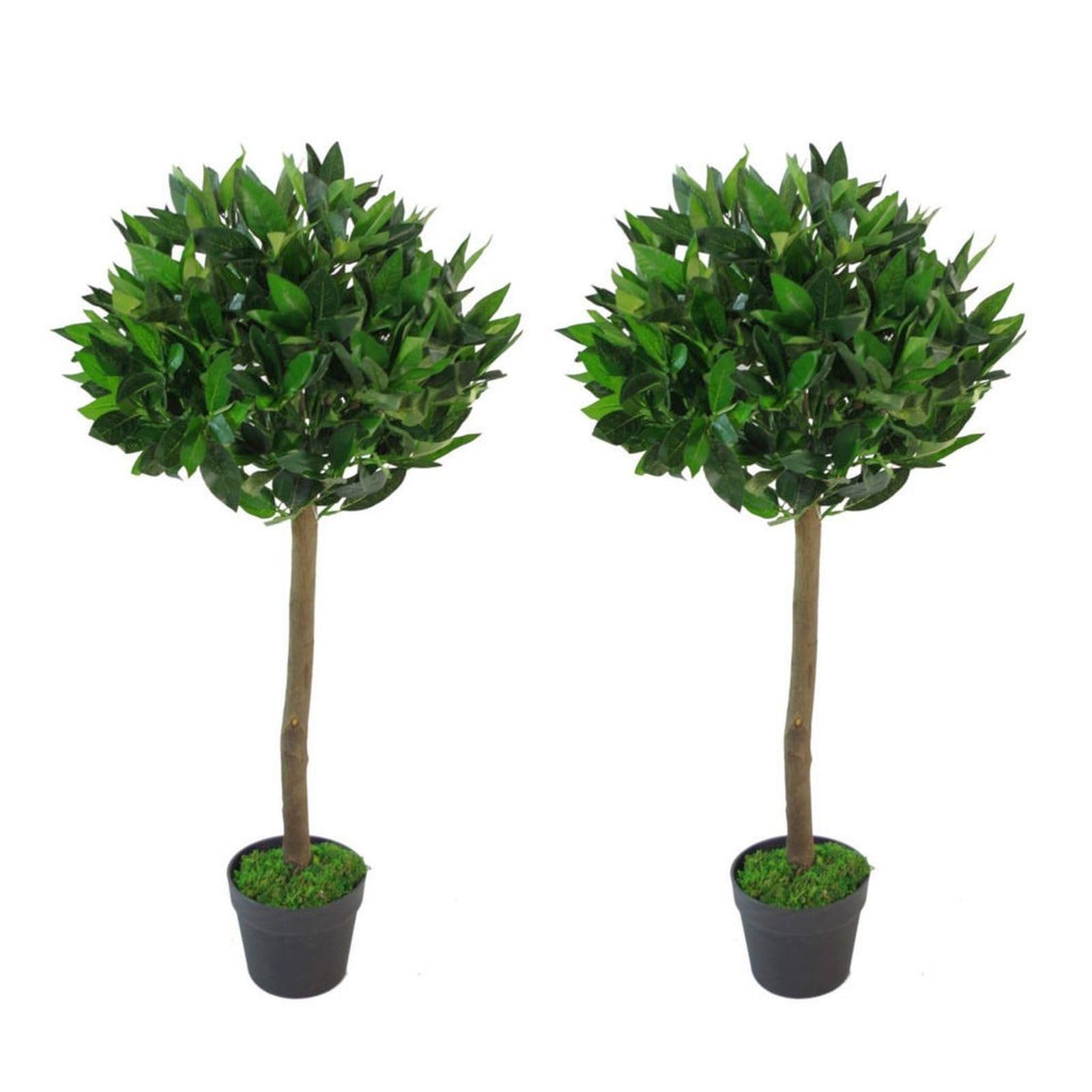 Leaf Artificial Bay Topiary Tree - 90cm Height - 2 Pack