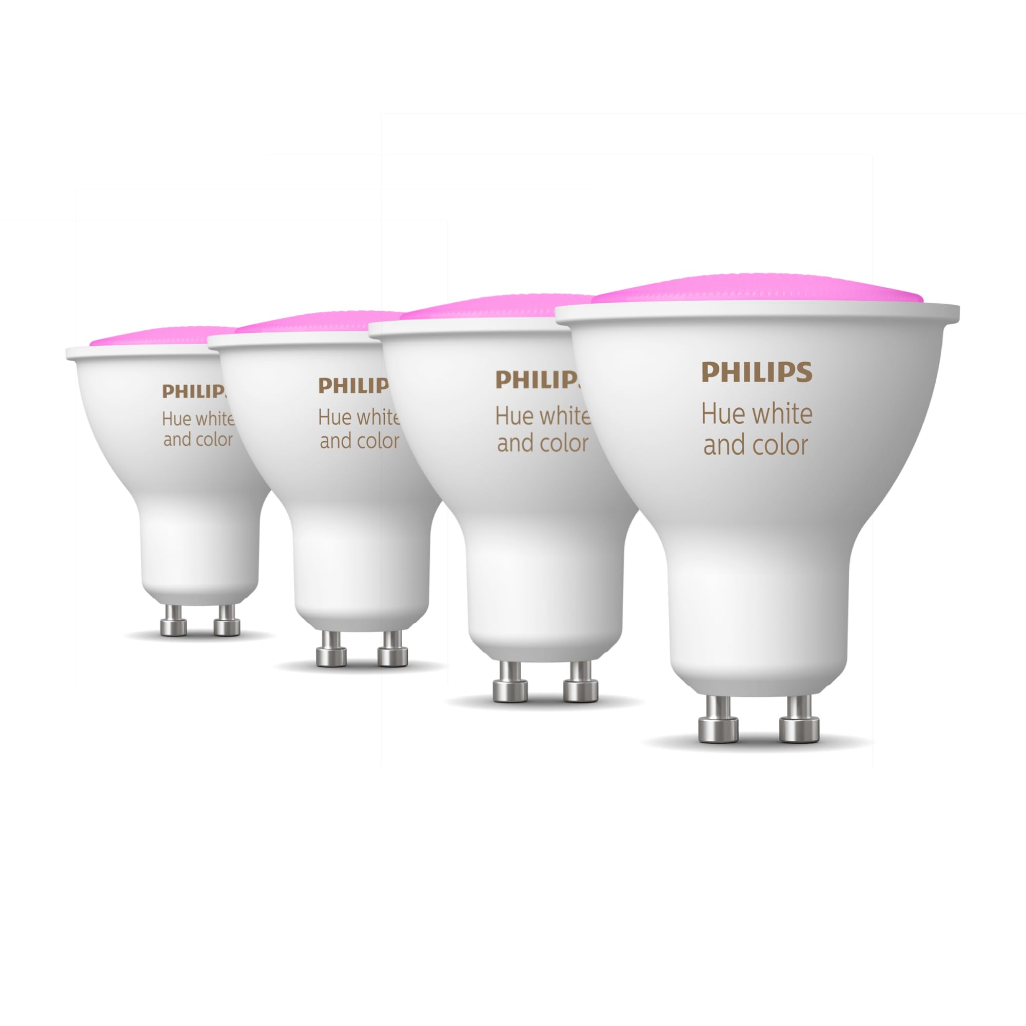 Philips Hue Vorteilspaket - GU10 - mit 4 Spots - Weißes und Farbiges Licht - Hue White and Color Ambiance