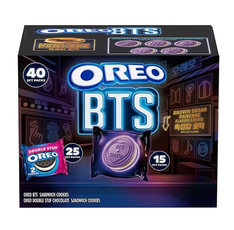 Oreo BTS Chocolate Sandwich Cookies Variety Pack, Snack Packs, 40 pk.
