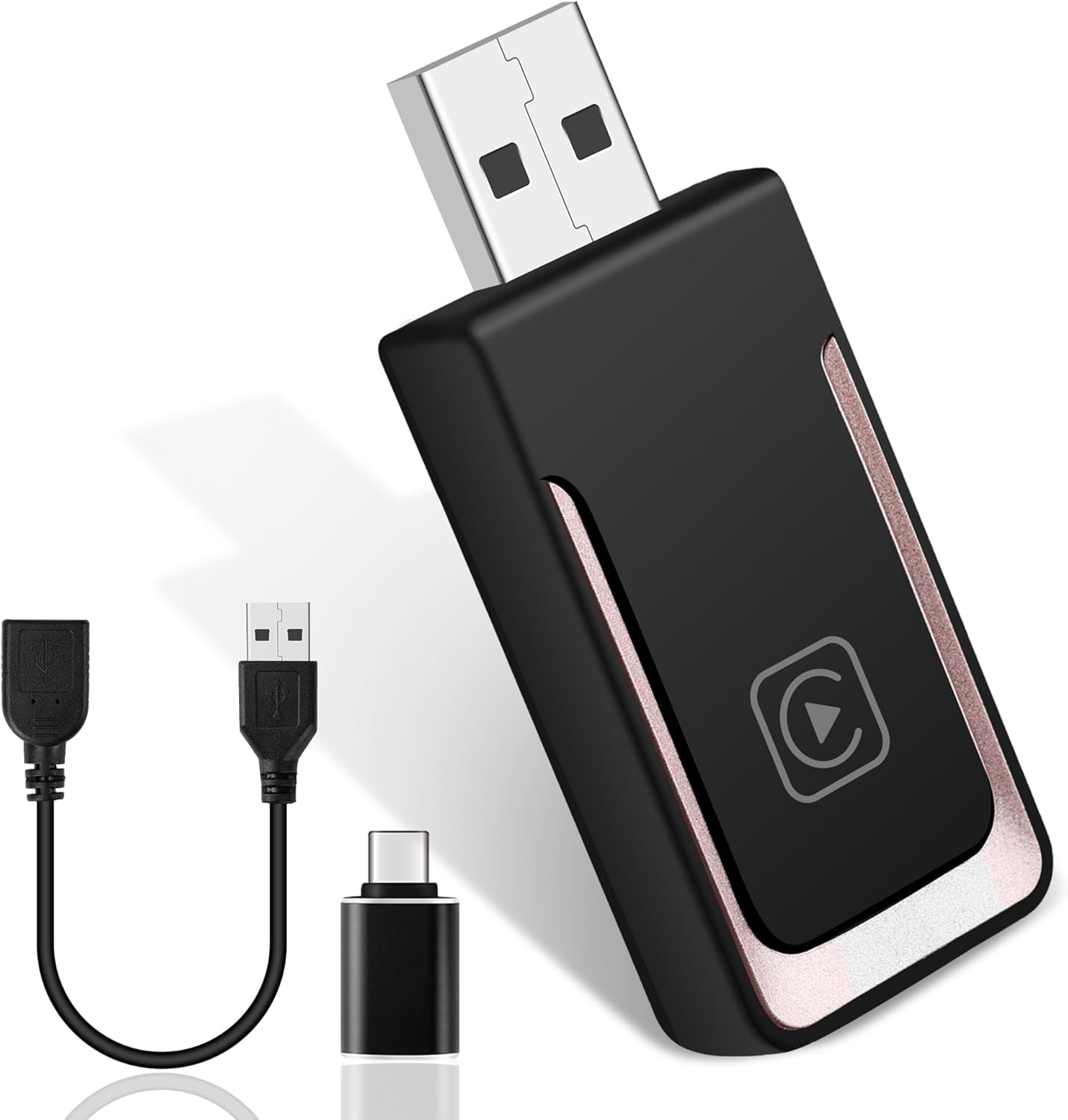 Adaptateur Carplayy sans Fil, Mini clé USB Carplayy sans Fil, Plug and Play, Compatible avec Les Voitures fonctionnant sous iOS 10+ et Carplayy (Rose)