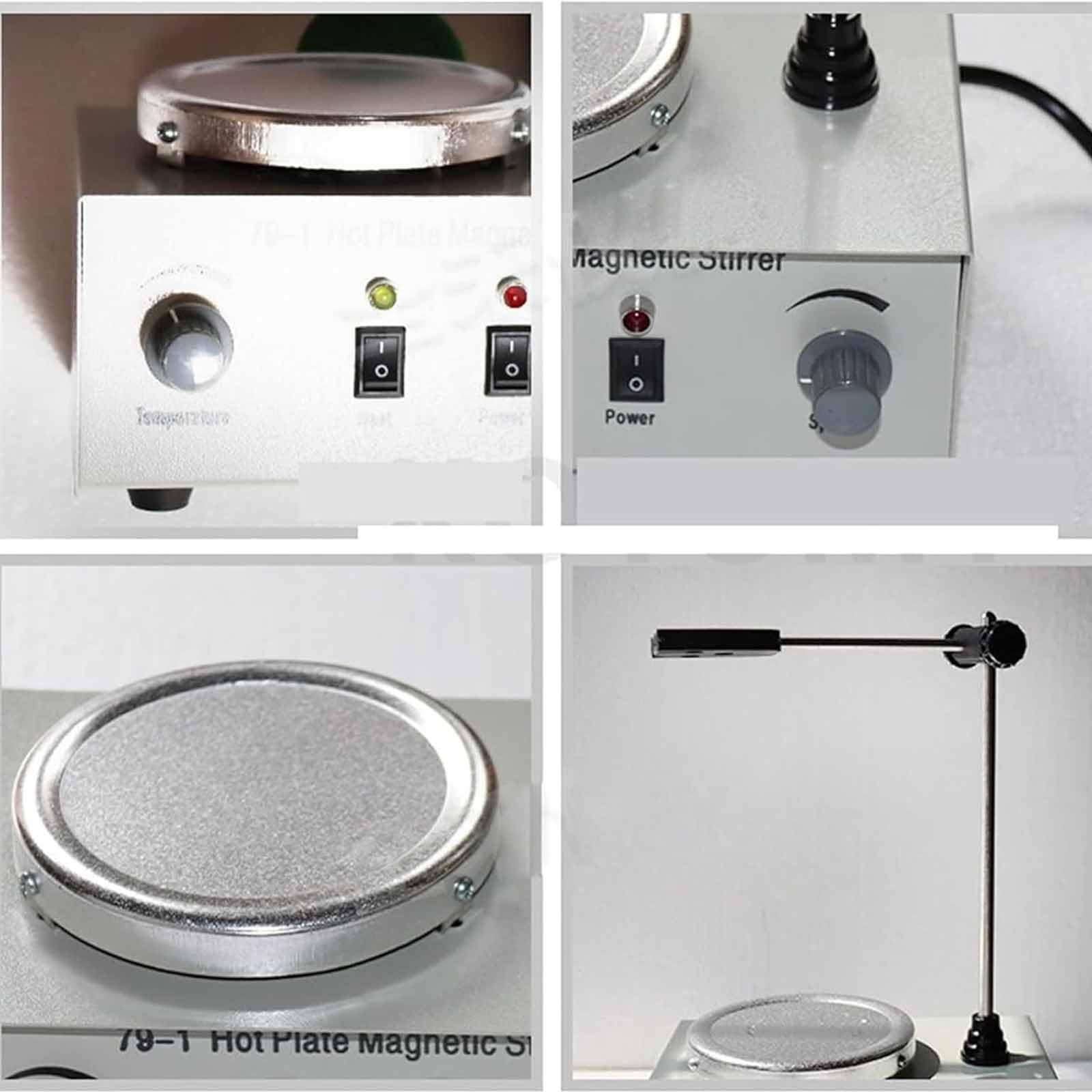 ERICAT Miscelatore a Doppio Controllo per Riscaldamento da Laboratorio da 1000 Ml, Agitatore Magnetico con Piastra Riscaldante con Potenza di Agitazione da 25 W, Intervallo 0-2400 Giri/min