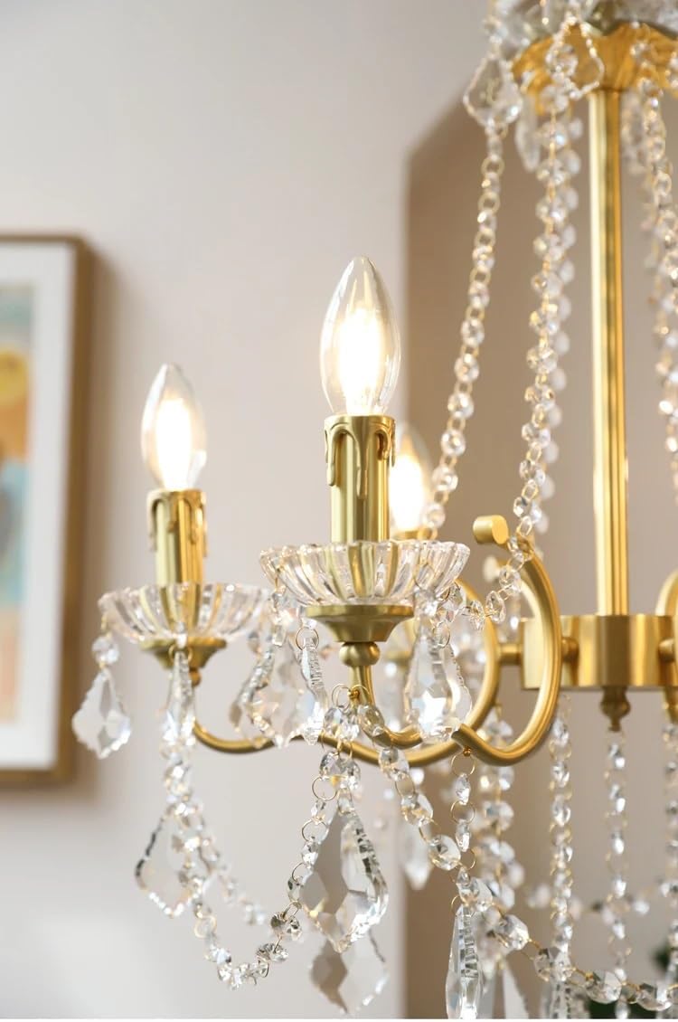 French Chandelier Candle Ancient Living Room Bedroom Duplex Staircase Dining Room Lamp American Crystal Lamps,Indoor Illumination