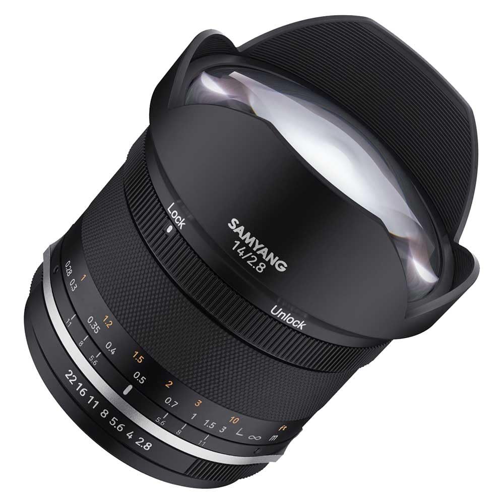 Samyang MF 14 mm F2,8 MK2 pour Nikon F AE - Objectif Grand Angle Manuel pour Plein Format et Distance focale Fixe APS-C Nikon F Mount, 2ème génération D7200, D750, D810, D500, D7500, D850, D780, D6