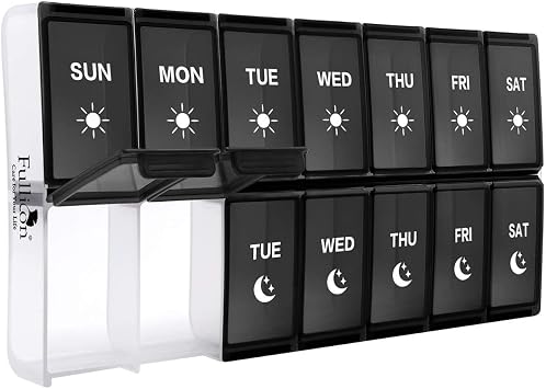 Fullicon Extra Large Pill Organizer 2 Times a Day, XL Weekly Pill Box Twice a Day, 7 Day AM PM Pill Case, Oversized Daily Medicine Organizer for Vitamins, Fish Oils or Supplement |  14 17