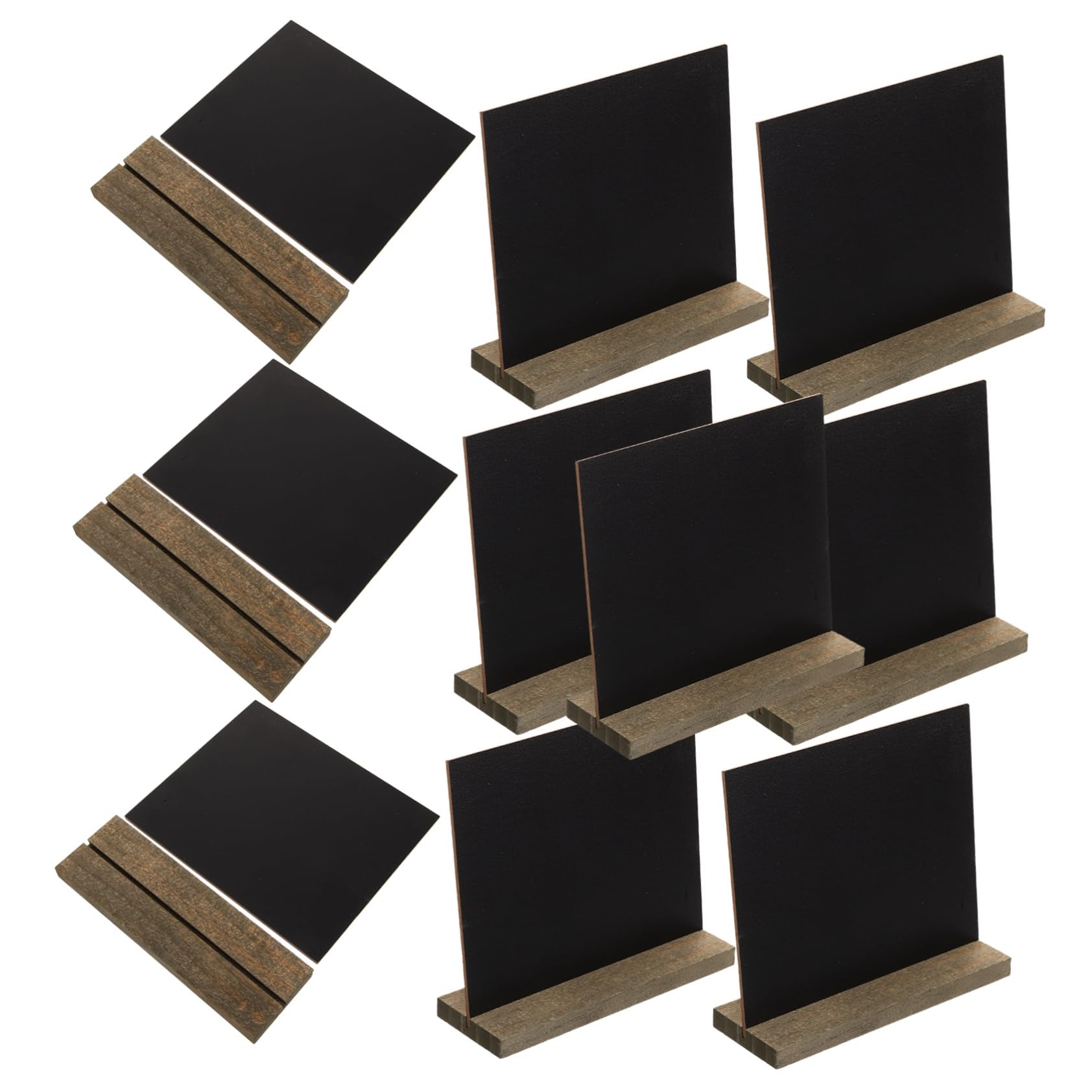 SHINEOFI Lot de 10 Mini Tableaux Noirs Créatifs en Panneau Décoratif en Bois Dense pour Bar et Église, Tableau Mémo Double Face pour Messages et Décor