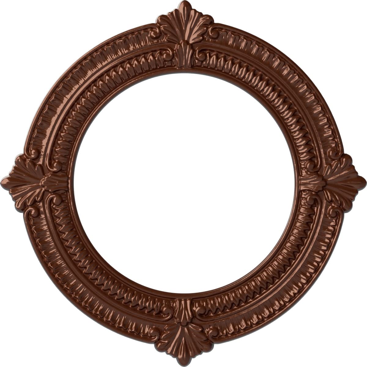 Ekena Millwork 13 1/8"OD x 8"ID x 5/8"P Benson Ceiling Medallion Fits Canopies up to 8" Ceiling Medallion, Copper Penny