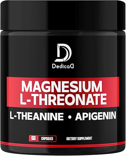60 cápsulas - L-treonato de magnesio de 2250 mg con L-teanina y apigenina - Suplemento complejo triple de magnesio disponible en Yaxa Colombia