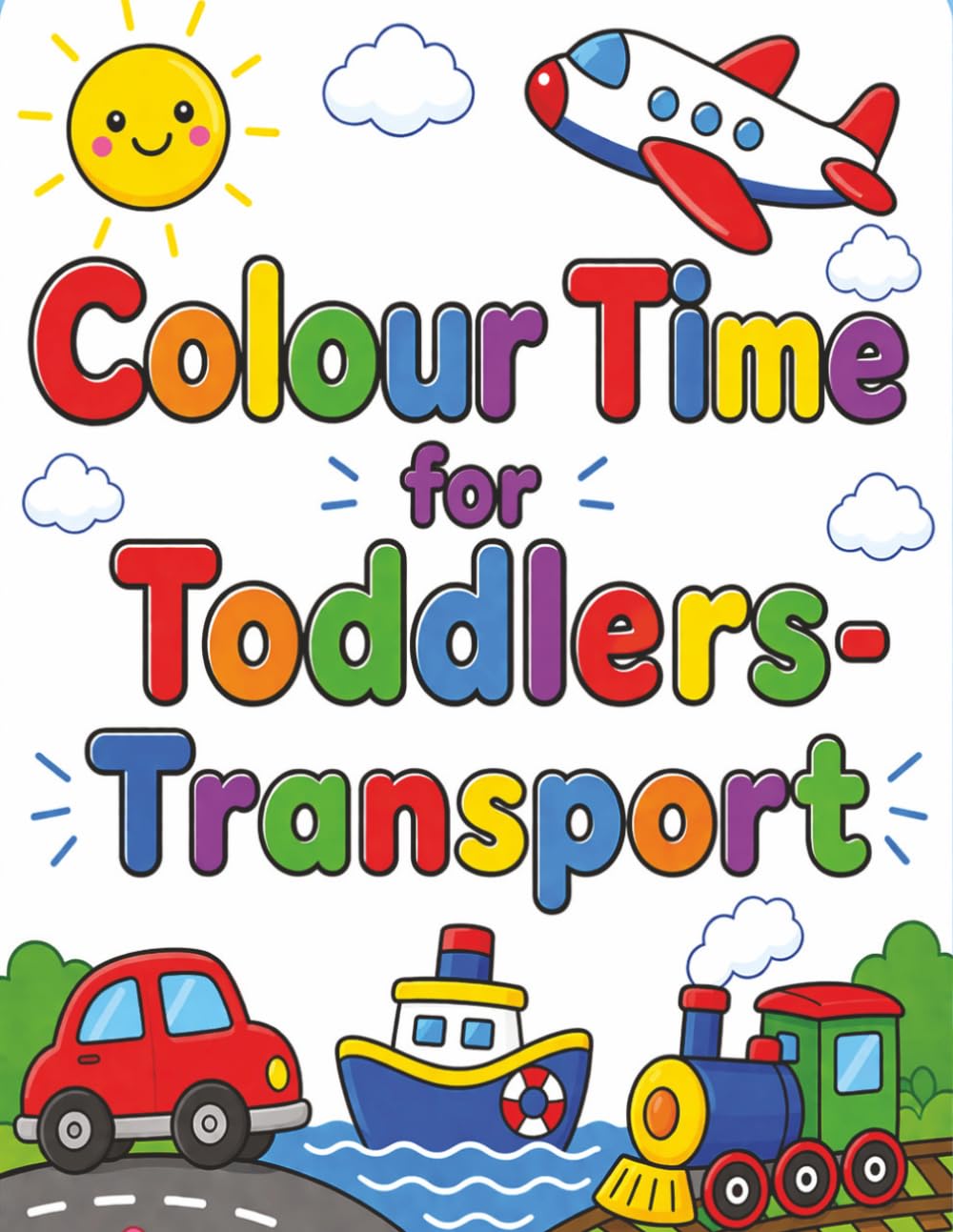 Colour TIme for Toddlers- Transport: Large Easy Colouring Book for Toddlers Ages 2–4 | Big Simple Designs with Bold Lines (Toddler Time)