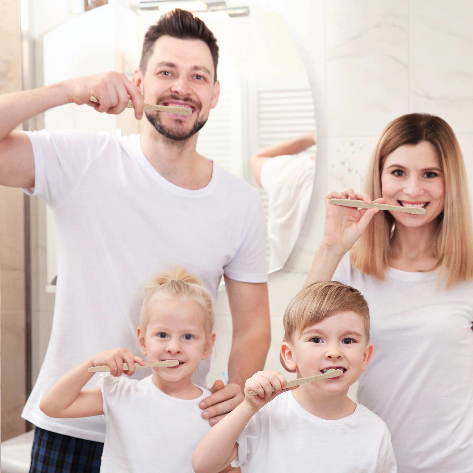 Sieral 240 spazzolini da denti in bambù a carbone, spazzolini da denti manuali naturali con setole morbide, per bambini, adolescenti, bambini, adulti, casa, viaggi, confezionati singolarmente,