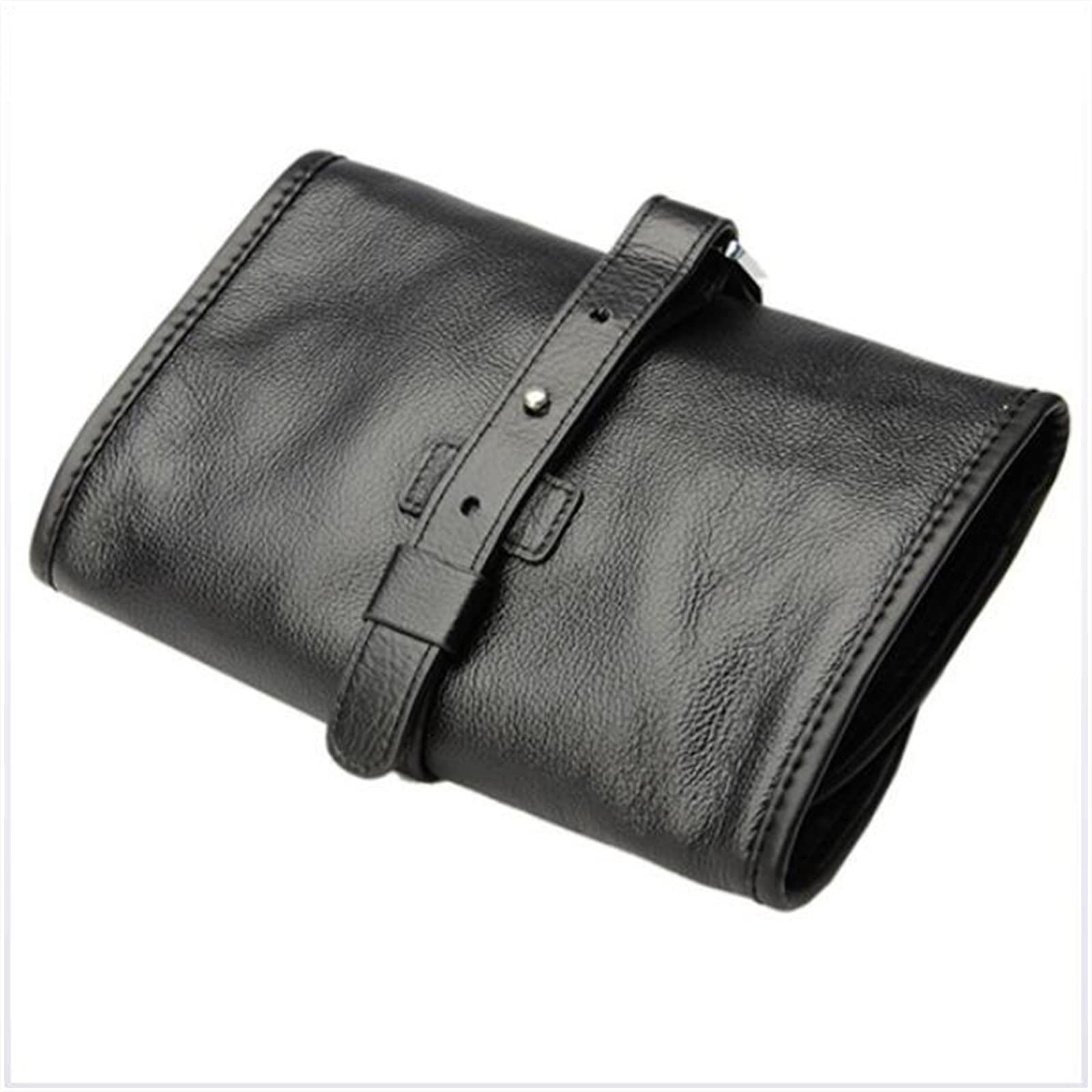 Custodia portatile per tubo arrotolabile nera resistente - Borsa per tabacco in pelle porta tabacco per 2 tubi per regali di Natale da uomo, regalo di compleanno