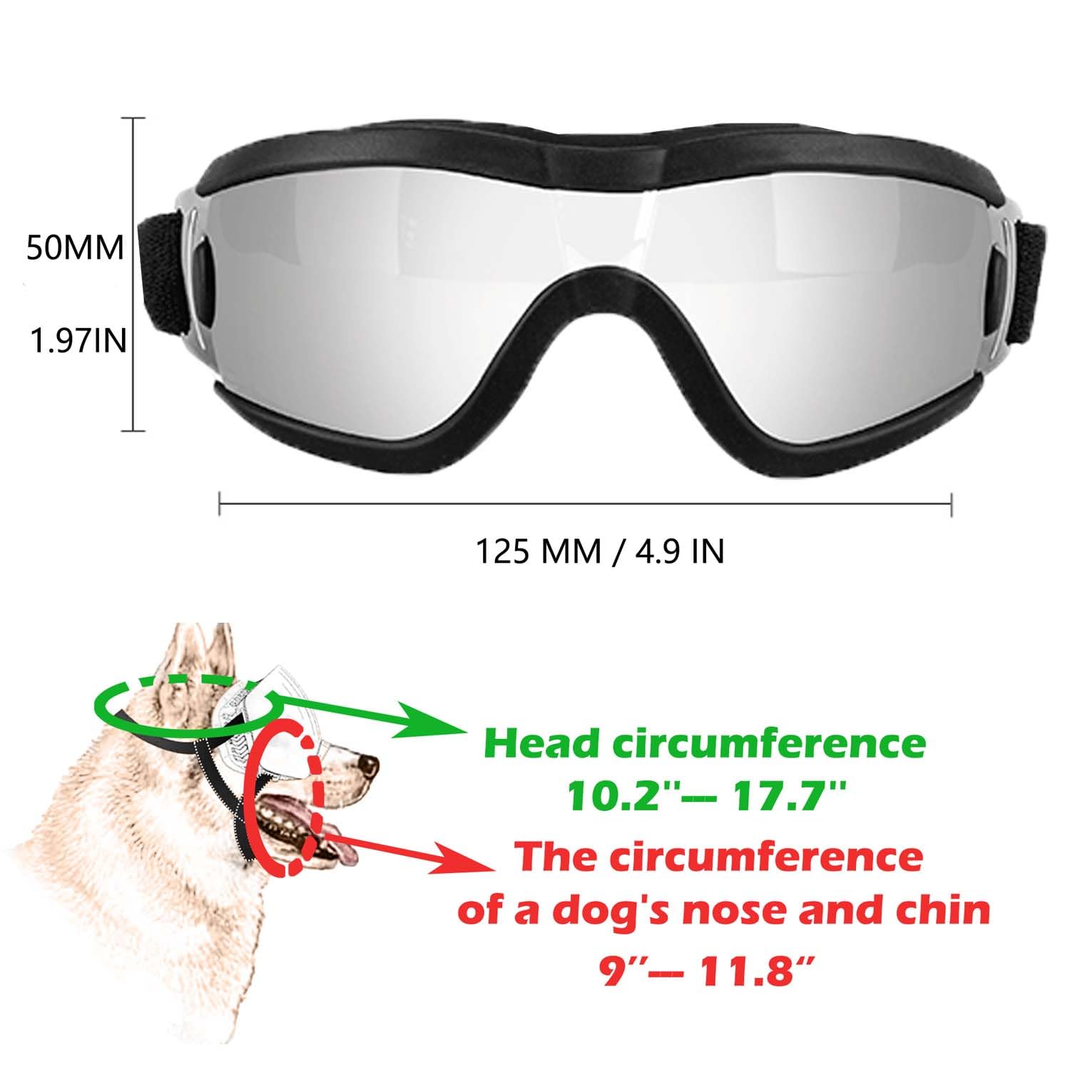 Medium Dog Sunglasses with Adjustable Strap UV Protection, Winproof Puppy Sunglasses - Image 3