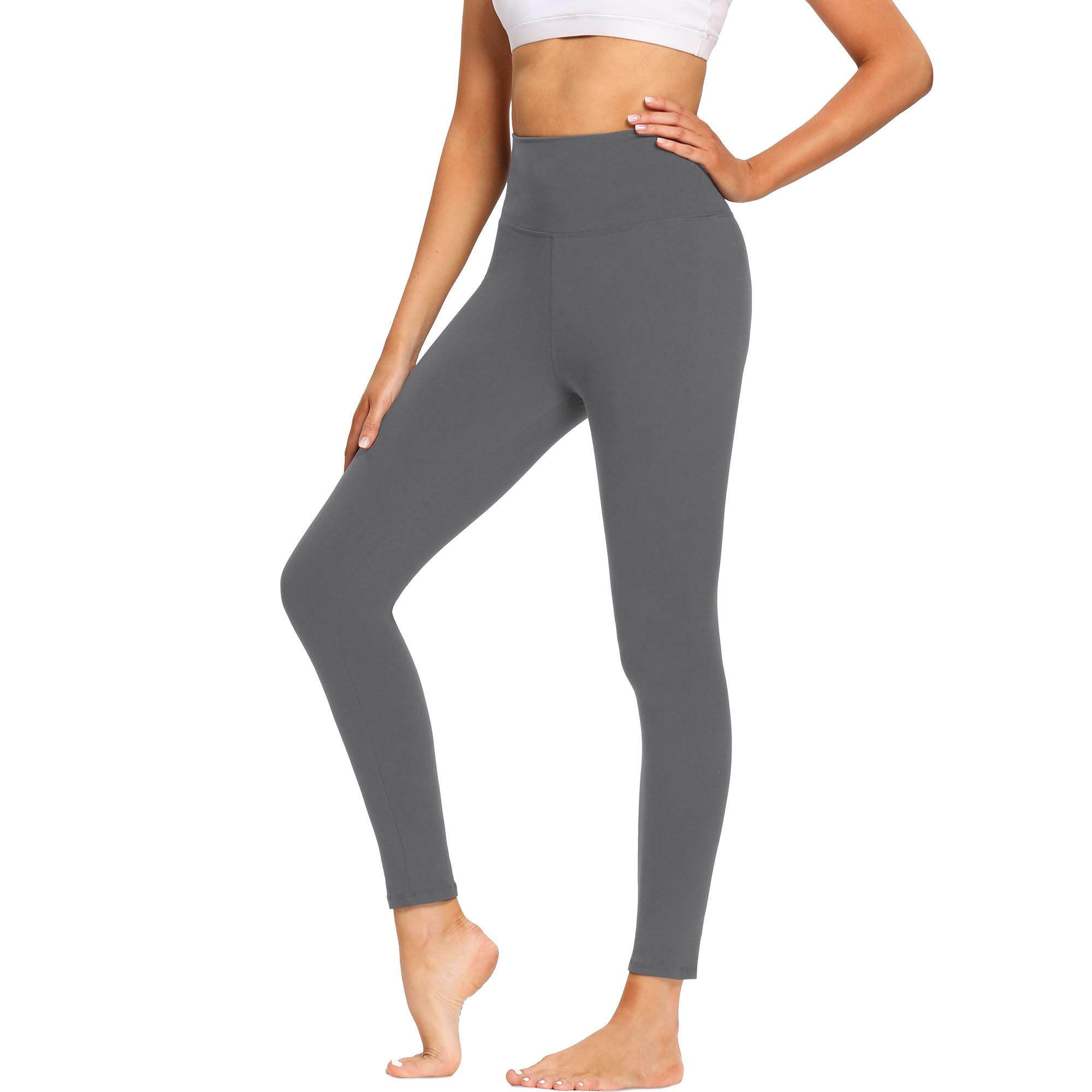 FOTOCITI Leggings Damen High Waist Elastische Sportleggins Fitnesshose Blickdicht Schwarze Laufhose Sporthose für Gym Yoga