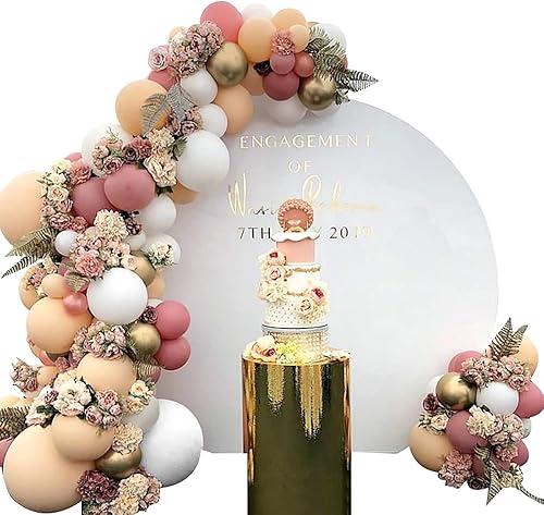 Kit de arco de guirnalda de globos, 105 unidades, color blanco, beige, pasta de frijoles, globos de látex dorados metálicos para baby shower,