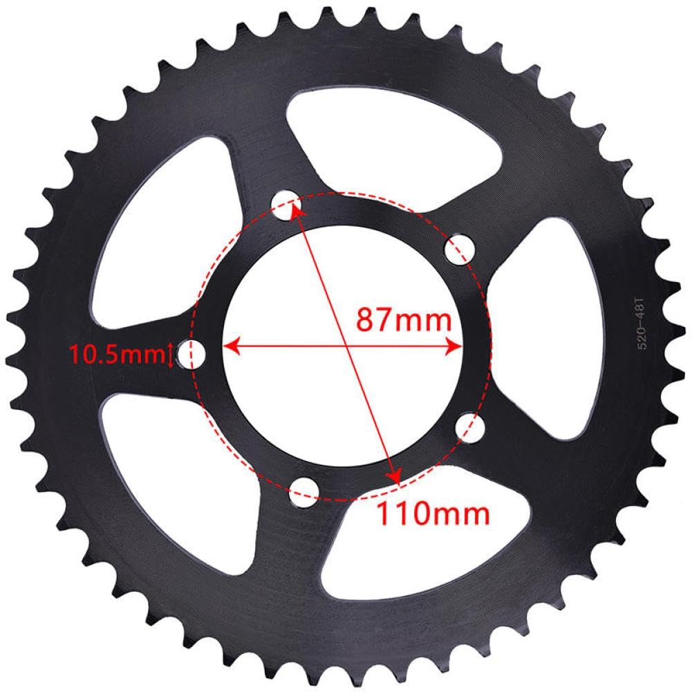 Corona Posteriore 520 48T Compatibile Con Suzuki GS500 GS500E K1-K9 GS500F GS500H GS400 GS400E SV400