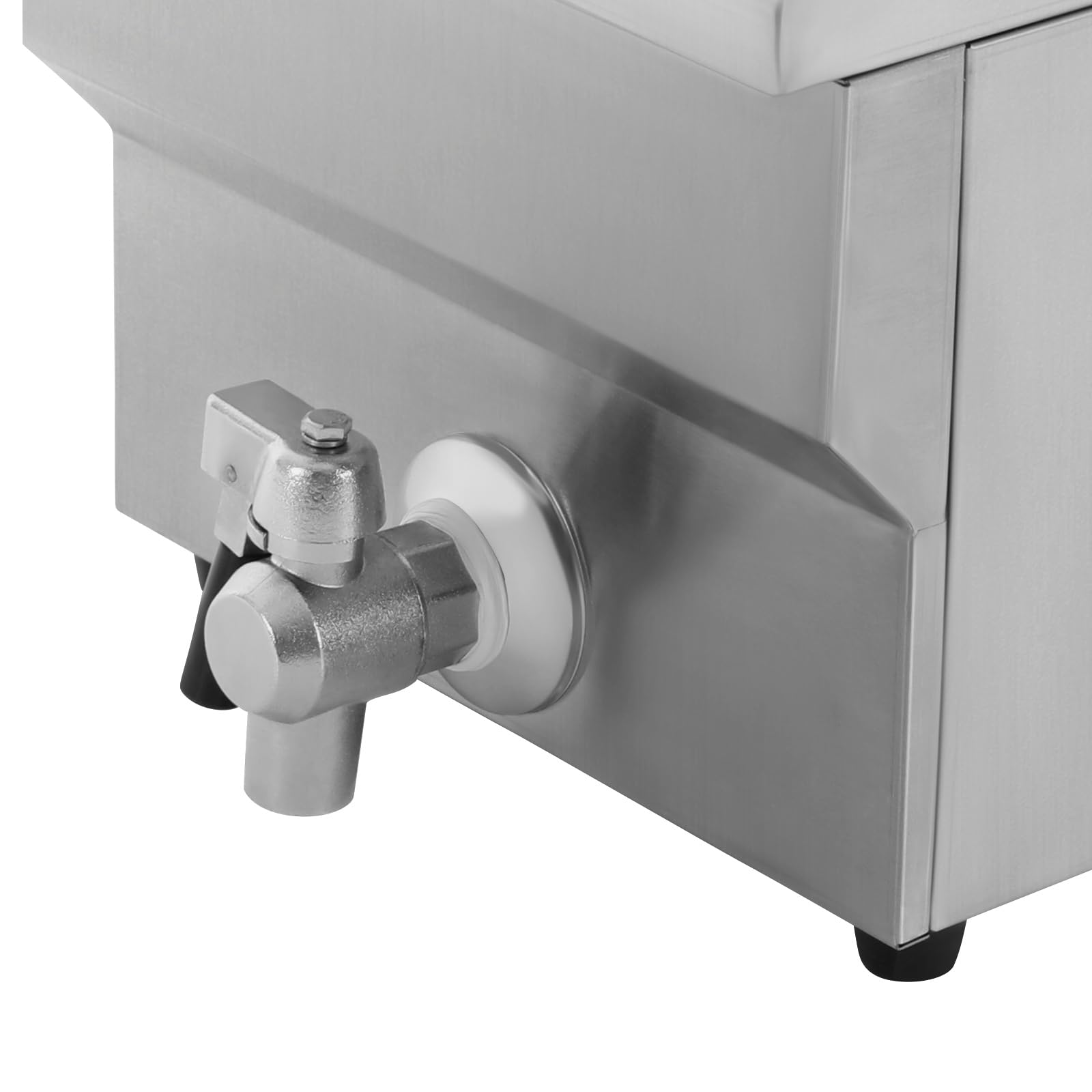 Freidora eléctrica comercial de acero inoxidable de 3000 W con cesta, 10 l, freidora de cocina grande con grifos, rango de temperatura: 60-200 °C