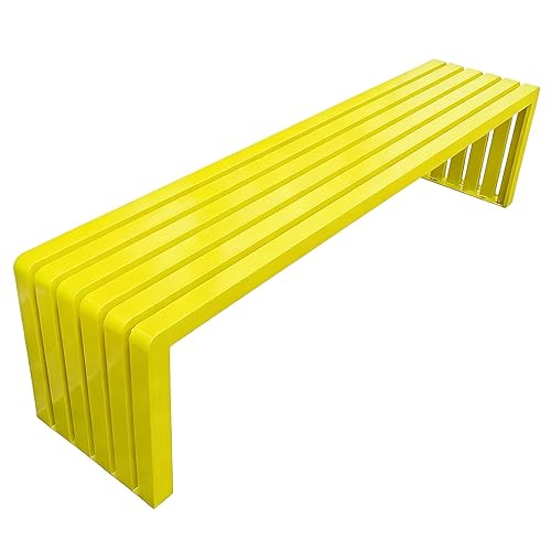 Panchina da parco in metallo giallo per 2 posti a