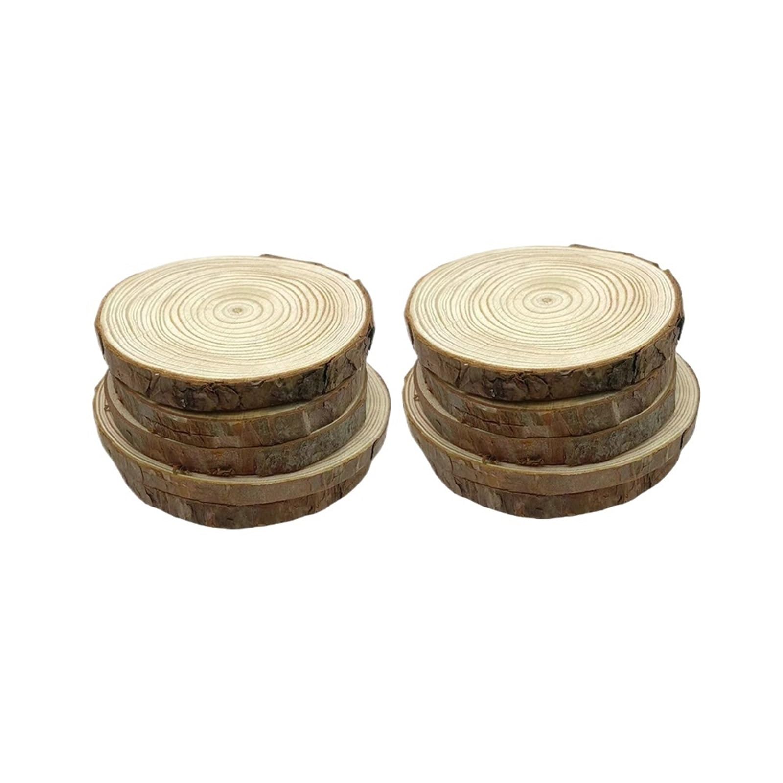plastry drewna 2-10 szt. 1 cm grubości średnicy 8-10 cm naturalne sosnowe okrągłe niedokończone plastry drewna koła z korą drzewną dyski kłody DIY rzemiosło ślubne(10pcs 8 10cm)