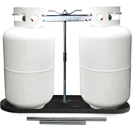 Amazon.com: Flame King Dual RV Propane Tank Cylinder Rack For RVs and ...