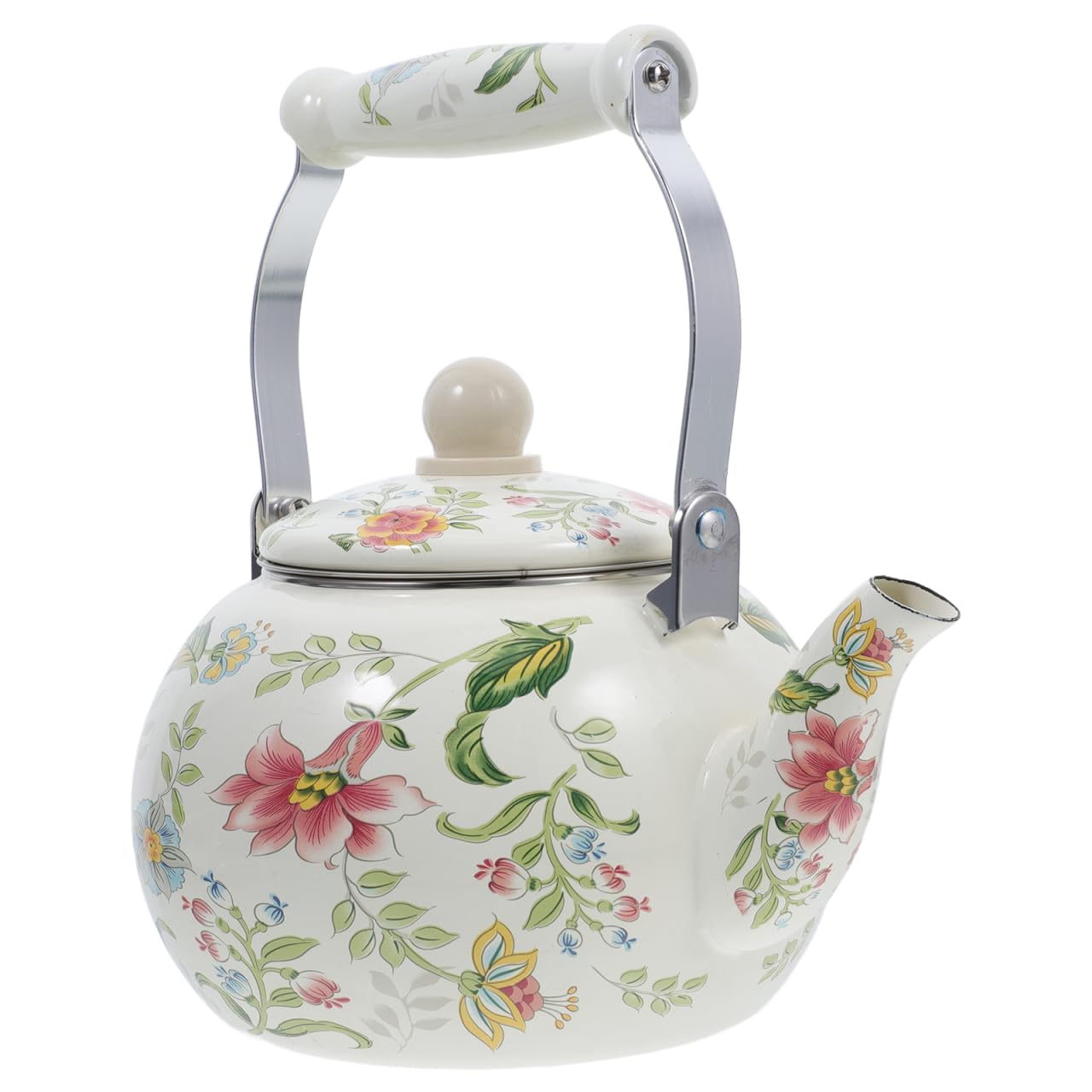 Angoily Cerámica Esmaltada Con Flores Tetera Con Colador Para La Cocina 2 L Tetera Esmaltada De Porcelana