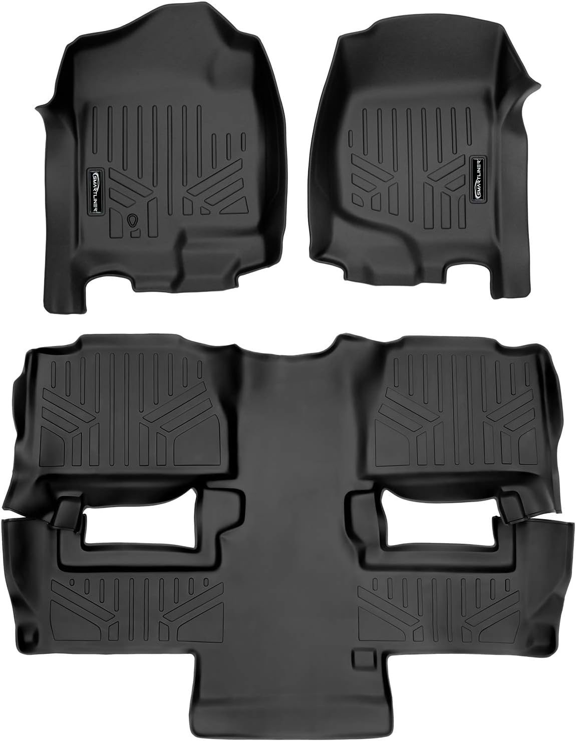 MAXLINER Floor Mats 2 Row Liner Set for 2011-2014 Chevrolet Tahoe