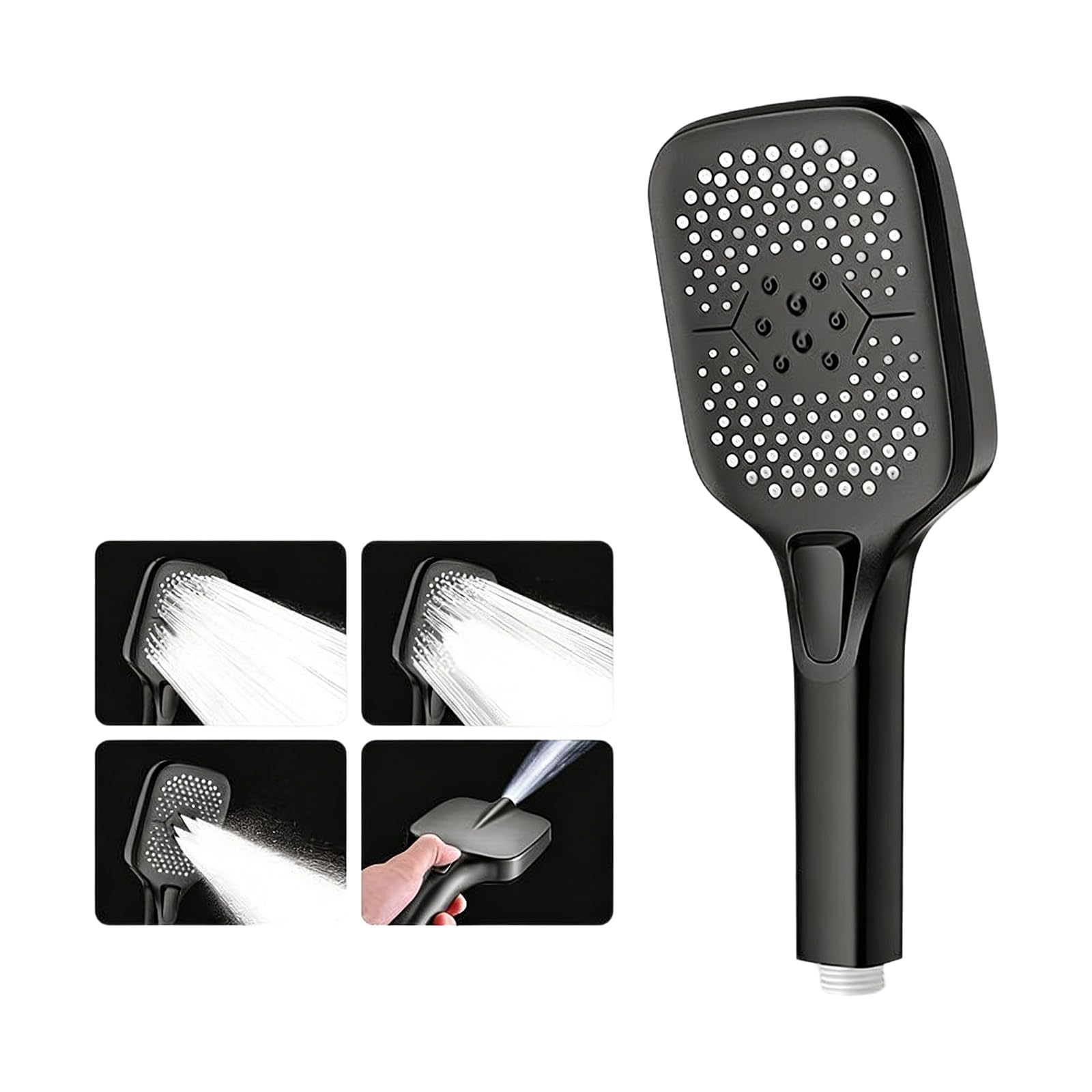 Pressure Shower Head Water Saving Showerhead with 4 Sprays Modes Large Flows Rainfalls Shower Quick Installation Pressure Boosting Head