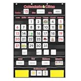 Calendario Espanol - Spanish Calendar and Weather Pocket Chart with 142 Flash Cards - Kids Calendar for Classroom Teaching&comma;Homeschooling in Spanish &lpar;Black&rpar;
